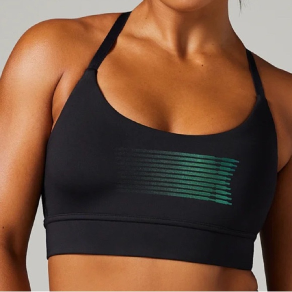 Savage X Fenty “Band-It Low Impact Sports Bra” size M “black caviar/oil slick”
